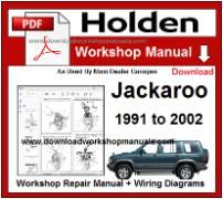 Holden Jackaroo Service Repair Workshop Manual Download